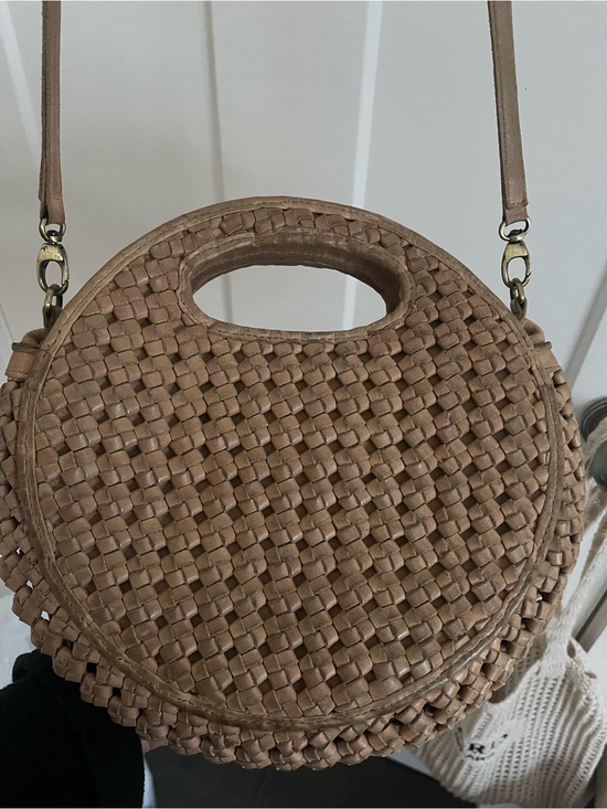 Bembien Handbags - Bembien Woven Round Crossbody Bag - Tan
